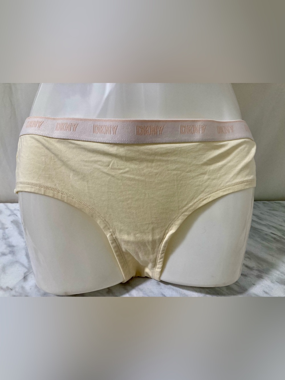 DKNY Ivory Pink Logo Waist Cotton Hipster Briefs XL